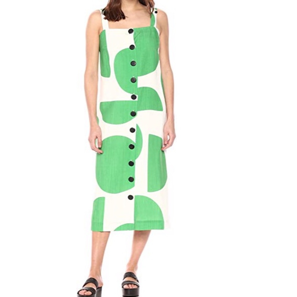 Mara Hoffman Maureen Dress Green White Mod Medium